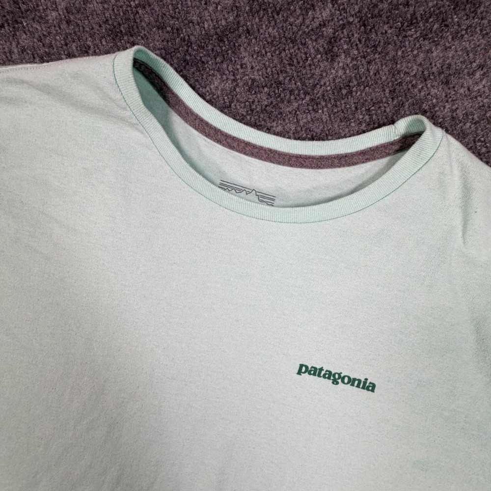 Patagonia Responsibili-Tee Mens XXL Mint Green Short Sleeve Recycled Tee 0823